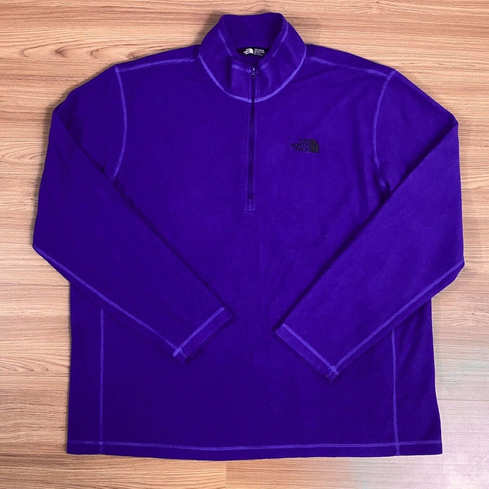 The North Face Mens Size XXL 1/4 Zip Fleece Long Sleeve Pullover Sweater Blue